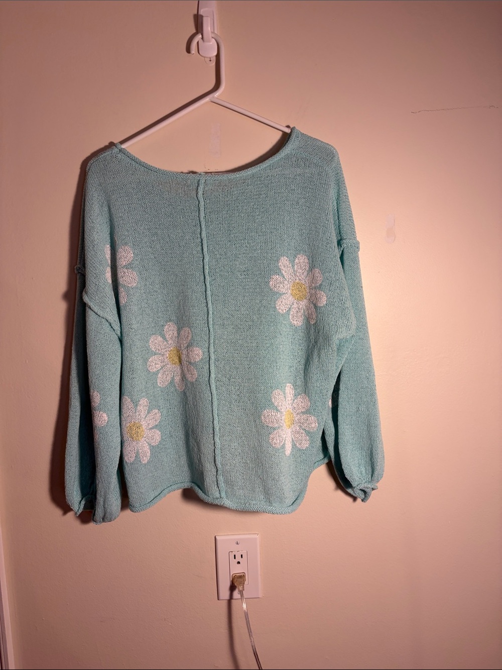 POL Mint Green Daisy Crewneck Sweater